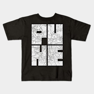 Pune, Maharashtra, India City Map Typography - Light Kids T-Shirt